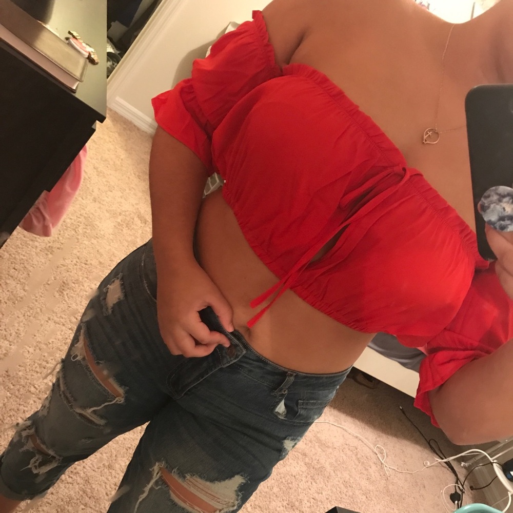 Off Shoulder Crop Top